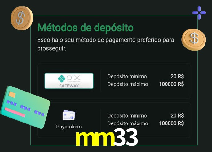 O cassino mm33 oferece uma grande variedade de métodos de pagamento